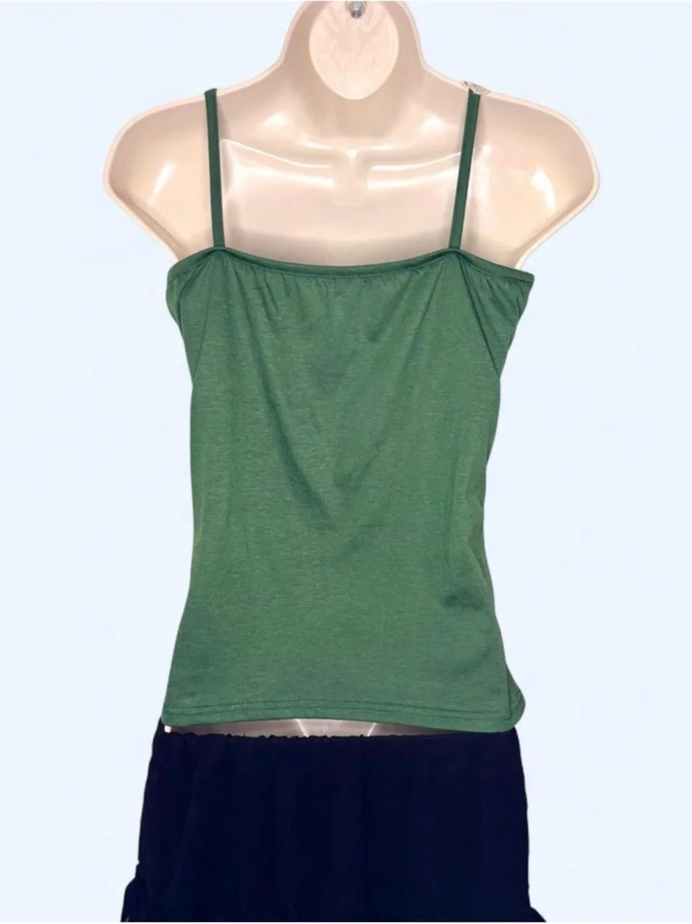 Fairycore Green Tank Top with Cream Crochet Trim - Picture 6 of 6